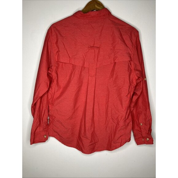 Exofficio Red Long Sleeve Button Shirt Vented Women's Medium - Picture 6 of 9